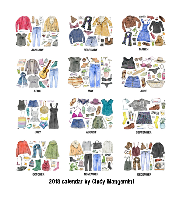 2018 kalender prenten overzicht