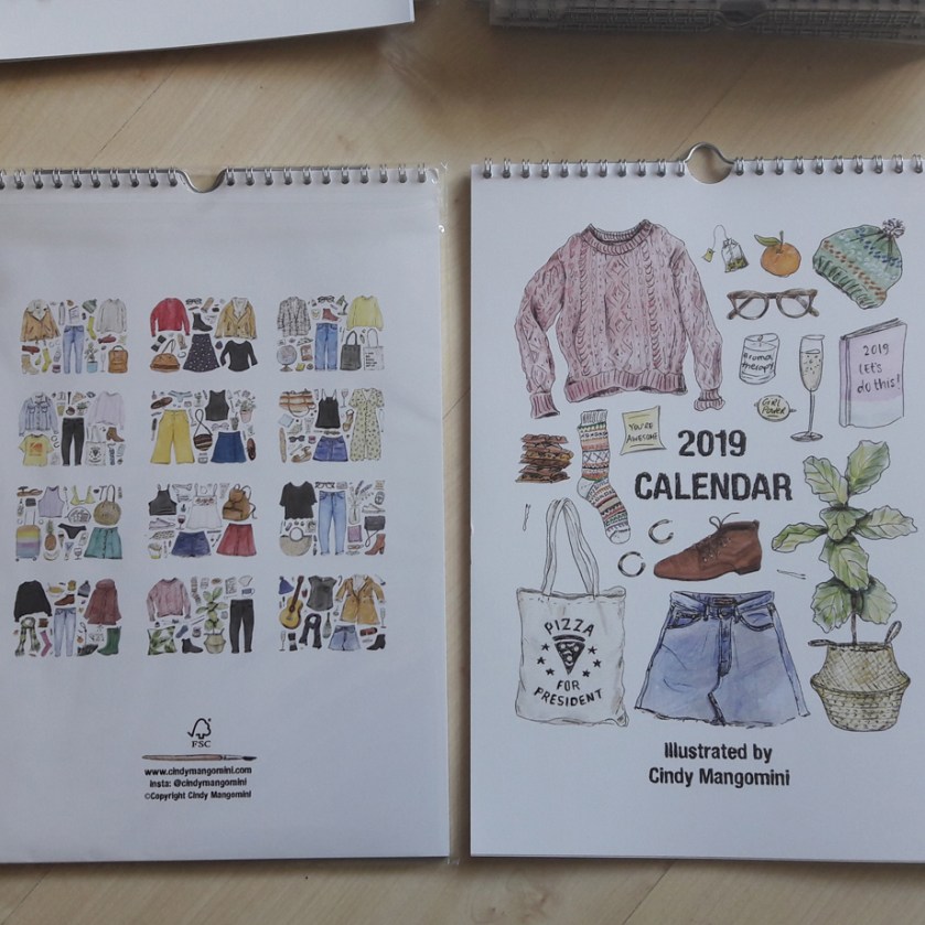 Mangomini 2019 calendar front back