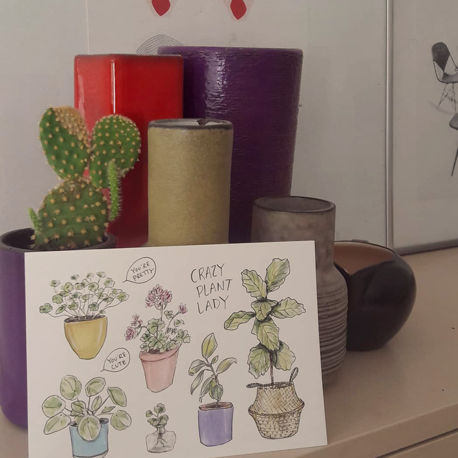 Mangomini plant lady card home