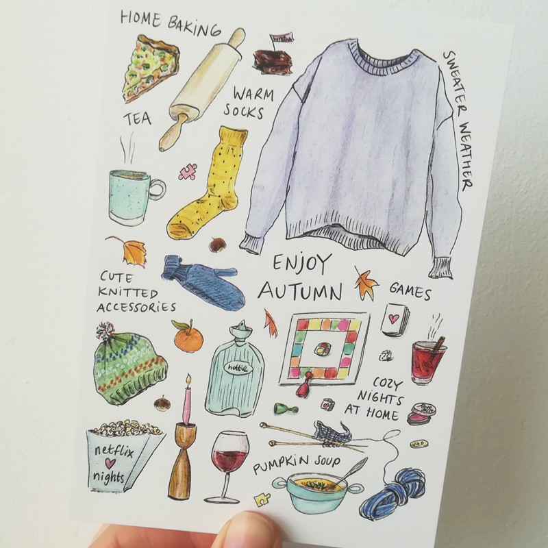 Enjoy Autumn Postcard Cindy Mangomini